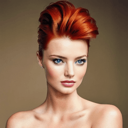 Pompadour Red Hairstyle AI avatar/profile picture for women